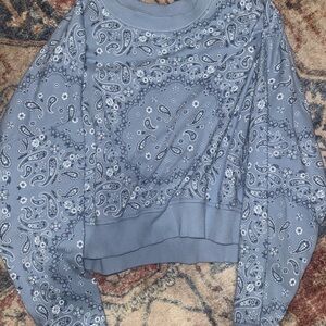 Aerie Blue Paisley Sweatshirt